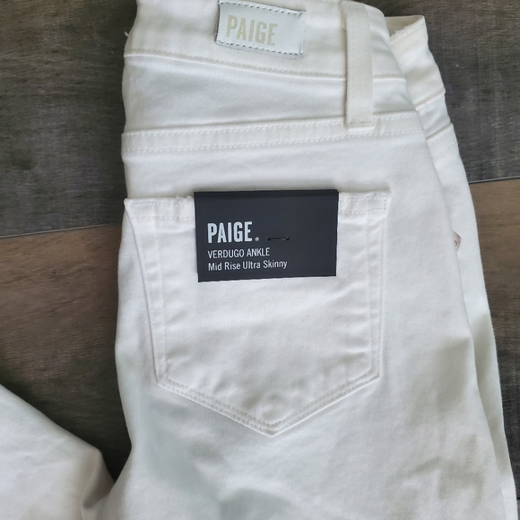 Paige Verdugo Ankle White Jeans - Picture 2 of 6